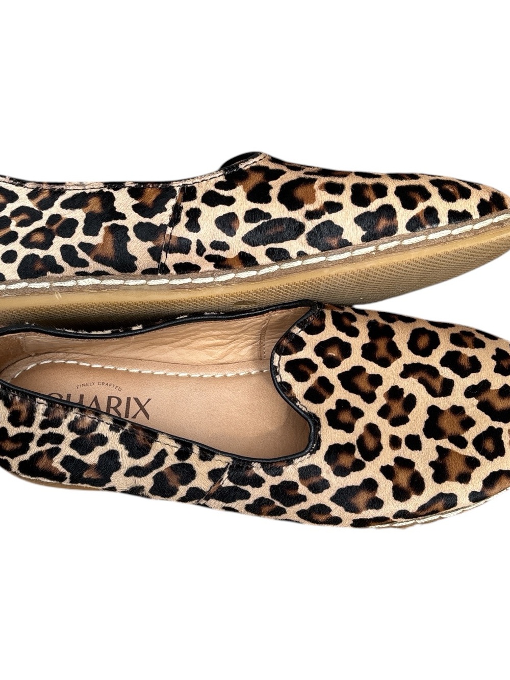 Charix Hair on Leopard Print Leather Slip-On Flats Istanbul 36 - Picture 6 of 7
